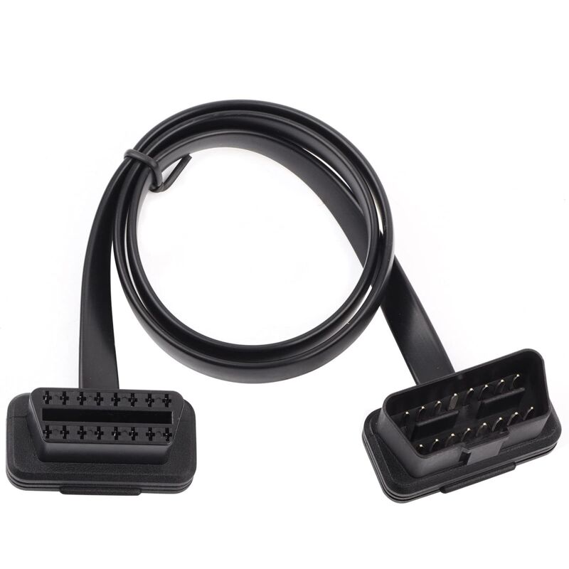 On-Board-Diagnose-2-Verlängerungskabel, 16-poliger Stecker auf Buchse, Flachprofil, On-Board-Diagnose-II-Code-Lesegerät-Anschluss-Verlängerungskabel