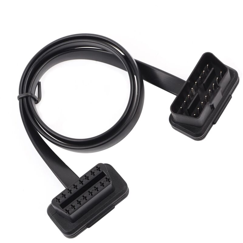 On-Board Diagnostics2 Verlängerungskabel, 16-poliges Flachprofil-Verlängerungskabel mit Stecker auf Buchse für On-Board Diagnostics II