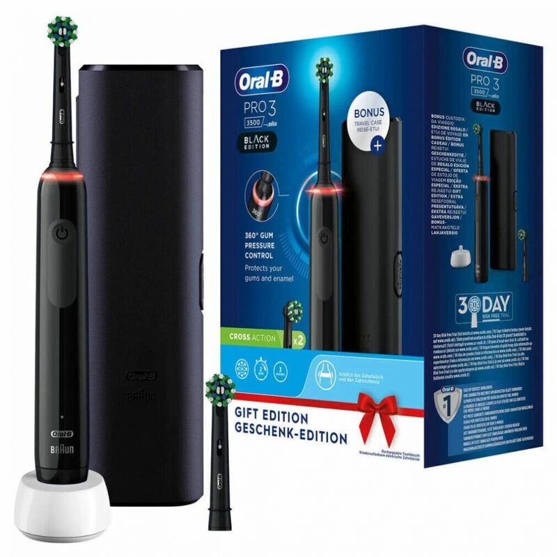 Braun Oral-B Pro 3 3500 Black Edition, Elektrische Zahnbürste ,schwarz