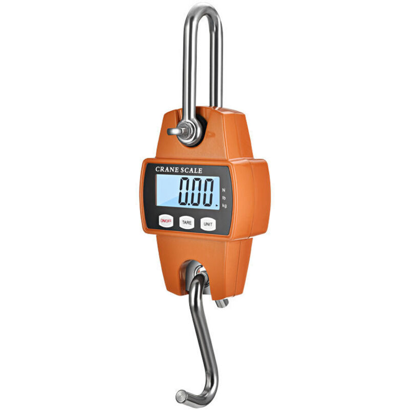 Tigrezy - Orange Farbe, einteilige tragbare Mini-Digital-LCD-Elektronikleiter, Gaming-Leiter, Kranleiter mit 300 kg, Leiter mit Haken, Reisekoffer,