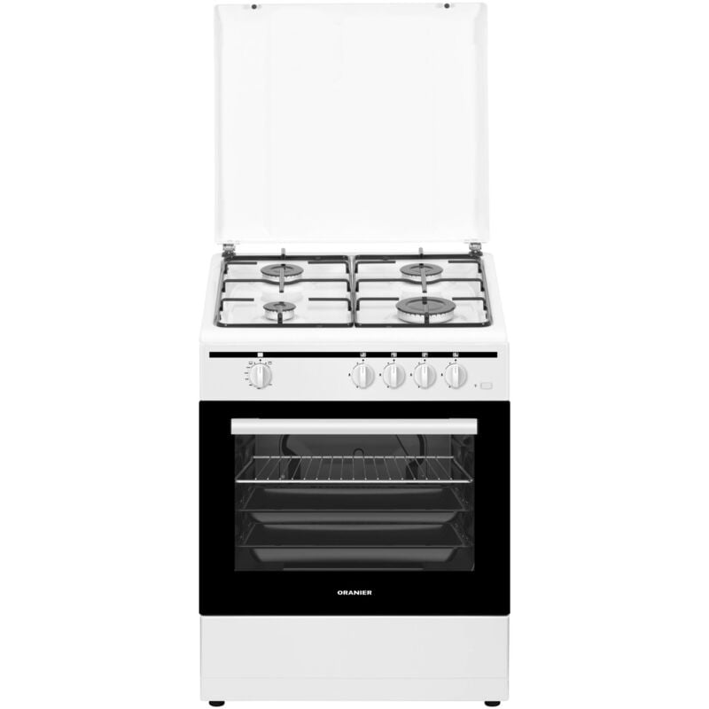 Oranier Gas-Standherd Weiß (4-fl.) Erdgas Grillbrenner Gas Schublade für Geschirr Flüssiggasdüsen-Set beiliegend 60 cm STG699