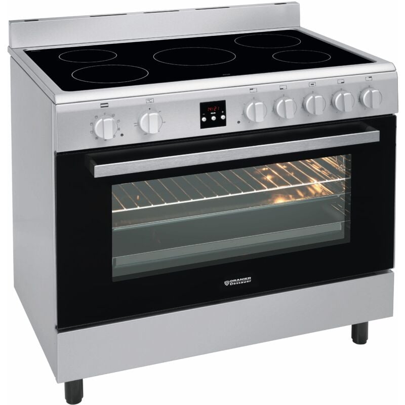 Koch-Back-Station Elektro-Elektro Edelstahl 90 cm 5 Kochzonen 105 Liter Großflächengrill DC1999 - Oranier