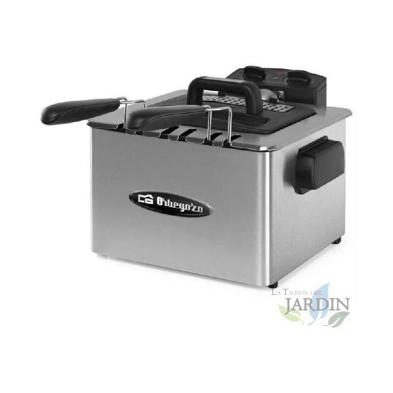 Suinga - Orbegozo Fritteuse aus Edelstahl. 4,5 Liter Fassungsvermögen. Einstellbarer Thermostat. Leistung 2180 Watt