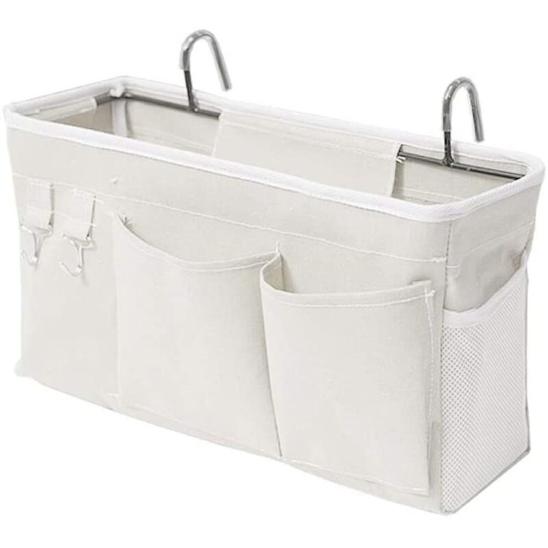 Organizer-Betttasche mit Metallhaken, Hängetasche, Aufbewahrungstasche für Hochbetten zur Aufbewahrung von Büchern, Zeitschriften, Handys und