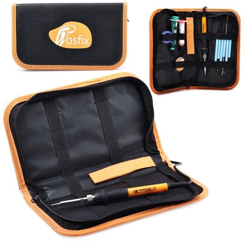 Rosfix Organizer für Werkzeuge – 265x140x50mm Robustes Etui mit Reißverschluss Für Lötkolben, Elektronik-Werkzeuge Werkzeugtasche