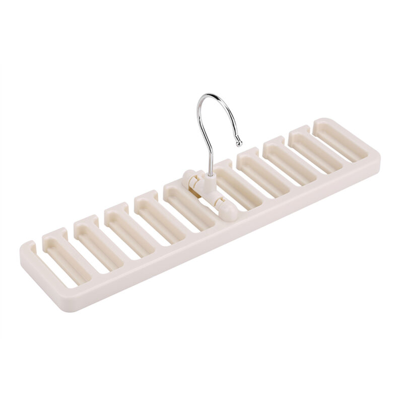 Organizer für Portemonnaies, Taschen und Schals in Beige mit 10 Fächern, aus robustem Kunststoff, Platz für Plakate und Hänger.