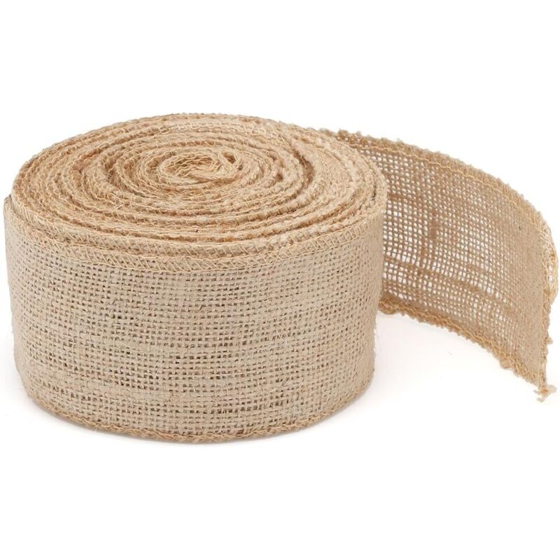 Original Gelbes Seidenband aus reinem Leinen, Hanfseil, handgemachte Weihnachtsdekoration, Schleife aus Sisalstoff, 6 cm x 10 m