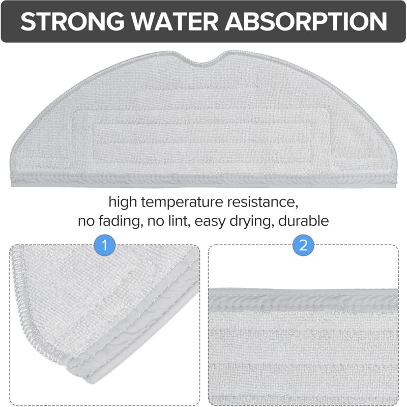 Original VibraRise Zubehör Tücher Zubehör für S8/S8+/S8 Pro Ultra/S7/S7 Maxv/S7 Maxv Ultra/S7 Max Ultra/S7 Pro Ultra Saugroboter 2er Pack (Grau)