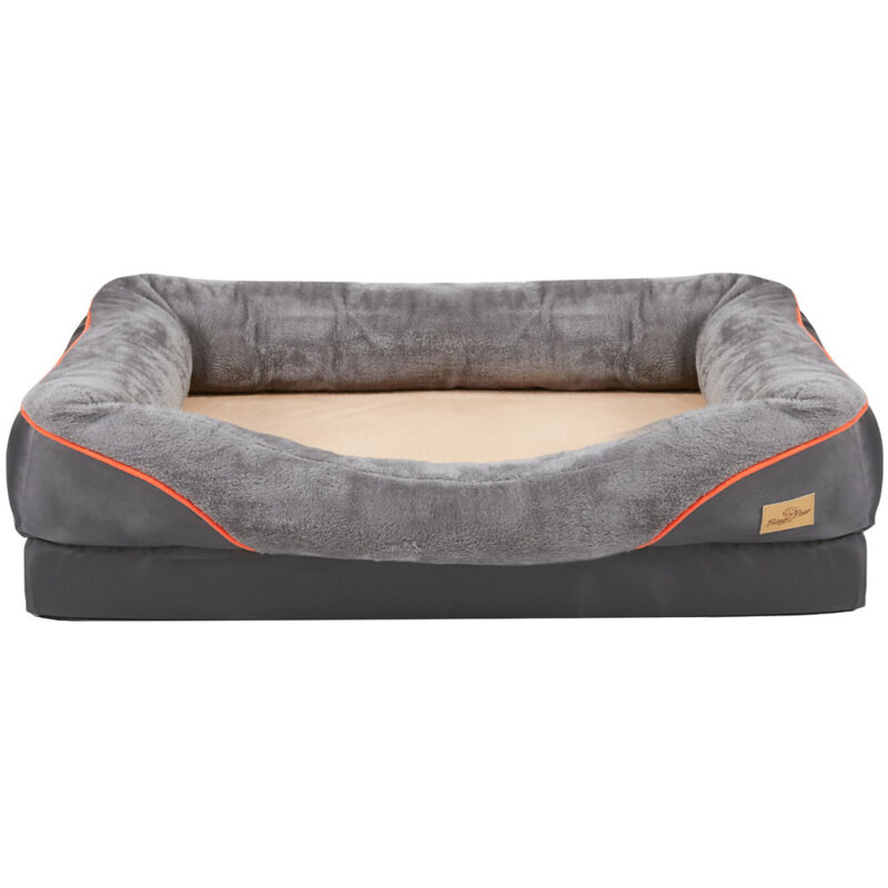 Orthopädisches Hundebett Hundekissen Haustierbett Hundekorb Tierbett Hundesofa, Bezug abnehmbar & waschbar, gelenkschonend, Grau l: 83x57x25cm