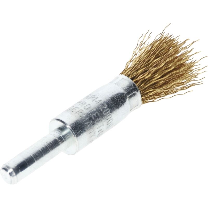 Osborn - Drahtbürste für Bohrmaschine ø 10mm - Drahtbürstenaufsatz für schwer zugängliche Stellen - Messingbürste, Messingdraht gewellt