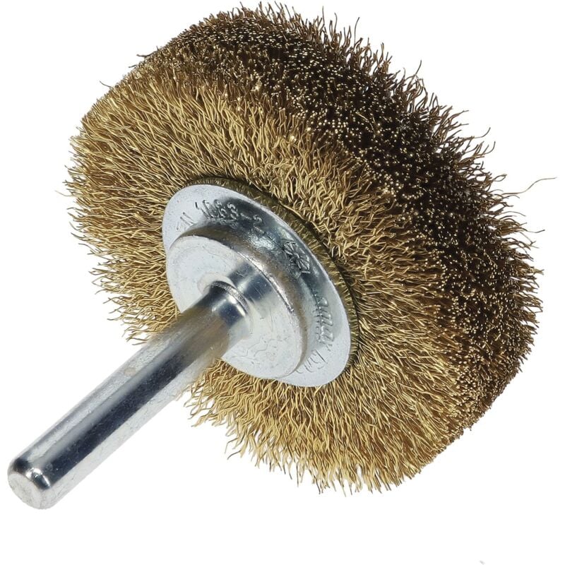 Osborn - Drahtbürste für Bohrmaschine ø 50x17mm Drahtbürstenaufsatz für schwer zugängliche Stellen Rundbürste mit Schaft, Messing gewellt