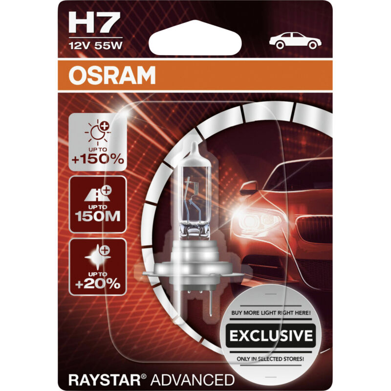 Osram - gll H7 Raystar Advanced +150% 12V 55W, 1 Stück Autoteile