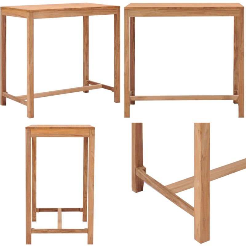 Outdoor-Bartisch 110x60x105 Massivholz Teak - Teakholzbänke - Holztisch - Gartenmöbel - Esszimmertisch - Balkonmöbel - Home & Living