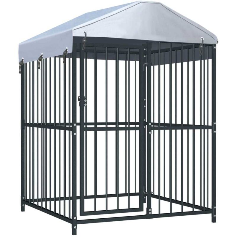 vidaXL Outdoor-Hundezwinger mit Überdachung 120x120x150 cm