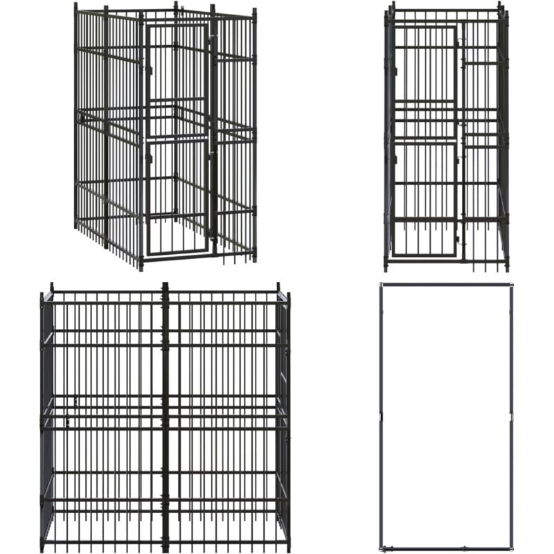 Vidaxl - Outdoor-Hundezwinger Stahl 1,84 m² - Hundezwinger - Outdoor-Hundezwinger - Hundehütte - Stahlhundezwinger - Großer Hundezwinger - Home &