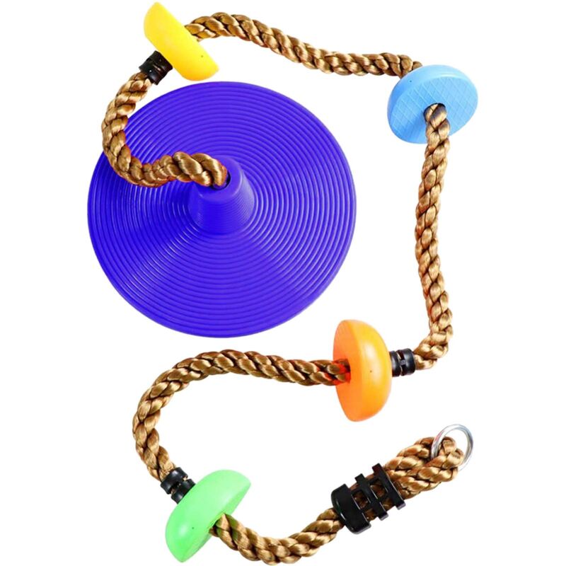 Jusch - Outdoor-Kinderschaukel 2 m Kinder-Kletterseilsitz, Outdoor-Garten-Hängeschaukel mit verstellbarem Seil, Hängeplatte mit Seilscheibenschaukel