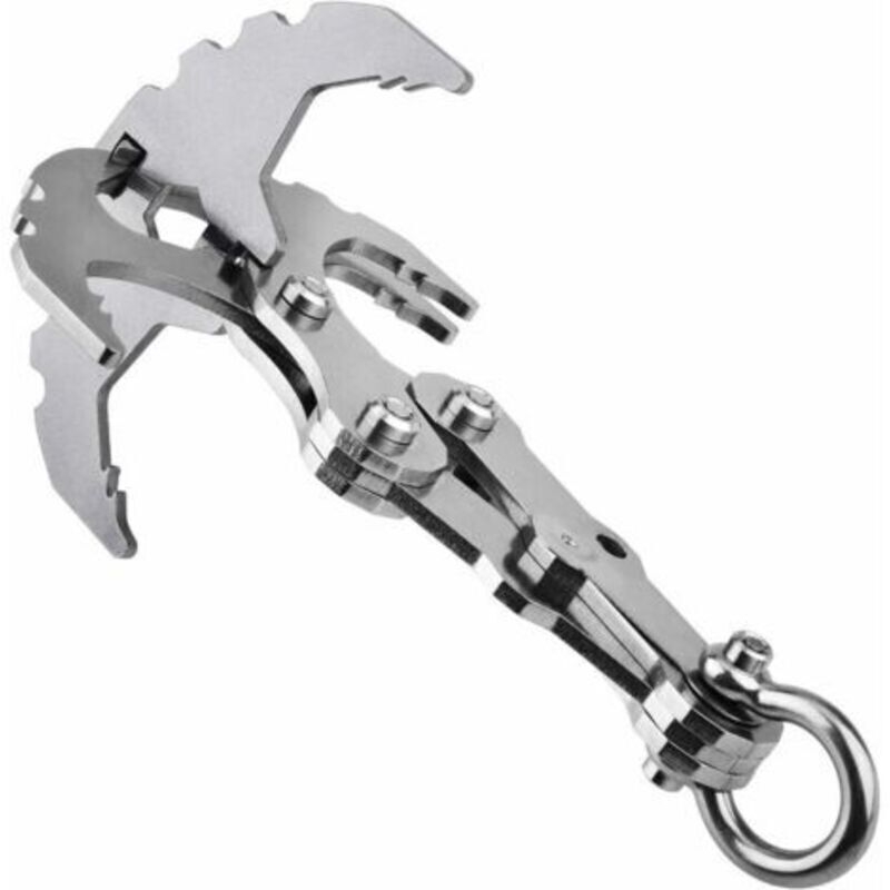 Outdoor-Klapp-Survival-Haken aus Edelstahl, Outdoor-Kletterkarabiner, Camping-Klappbajonett-Fliegen-Tiger-Klaue, multifunktionaler