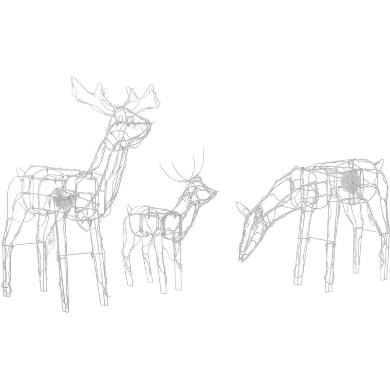 Outdoor led Weihnachtsbeleuchtung Weiß Metall 76 / 47 / 52 cm Renntierform mit Stromanschluss Animiert für Außen Deko Adventsdekoration