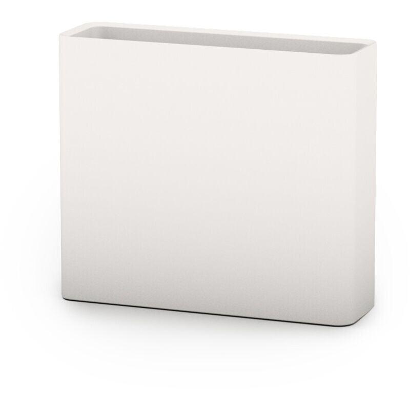 Teraplast - Outdoor rechteckige Kunststoffvase ''Divio Indoor, Outdoor und Wasserreserve'' für Blumen und Pflanzen -Outdoor / Weiss