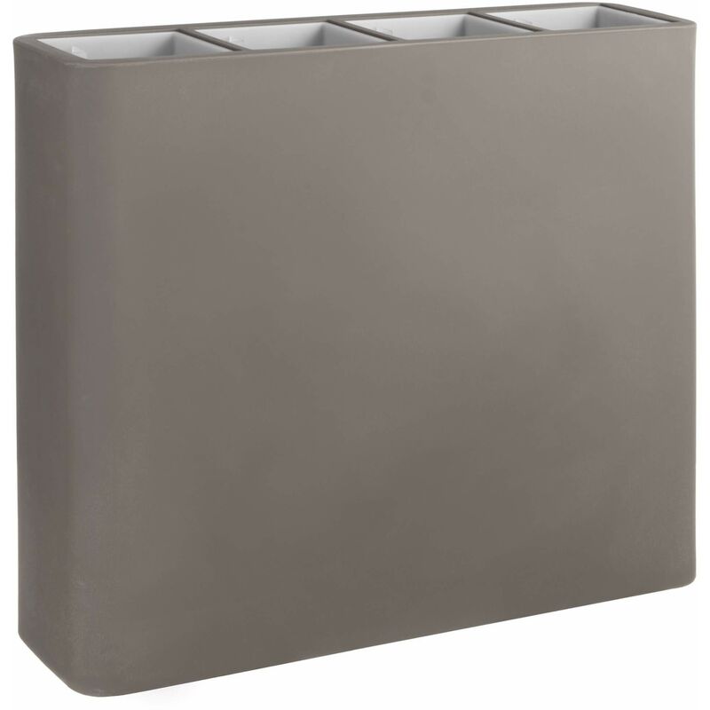 Outdoor rechteckige Kunststoffvase ''Divio Indoor, Outdoor und Wasserreserve'' für Blumen und Pflanzen -Water Reserve / Cappuccinofarben