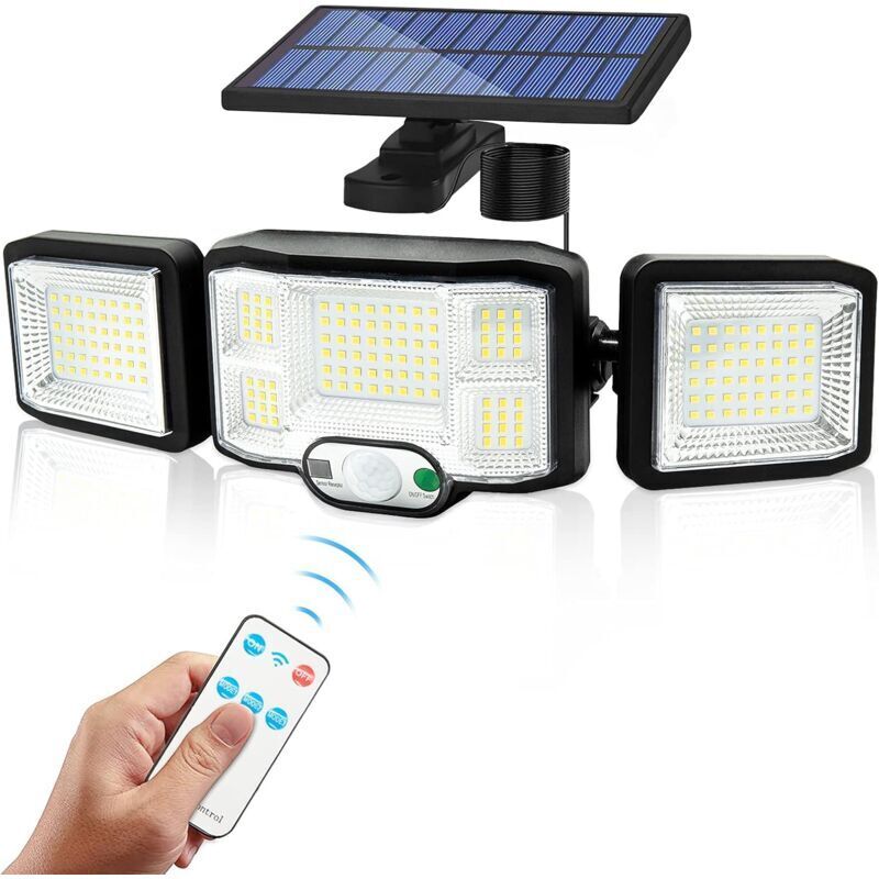 Outdoor Solar Wand Lampe Led Lampe 3 Köpfe 192 Leds Motion Sensor Sicherheit Licht Flutlicht Beleuchtung Ip65 Wasserdichte Solar energie Lampe