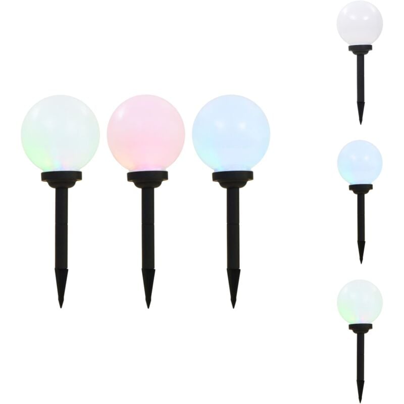 Outdoor Solarleuchten 3 Stück led Kugelförmig 20 cm rgb - Outdoor Beleuchtung - Solarleuchte - Gartenbeleuchtung - Terrasse Beleuchtung - Kugellampe