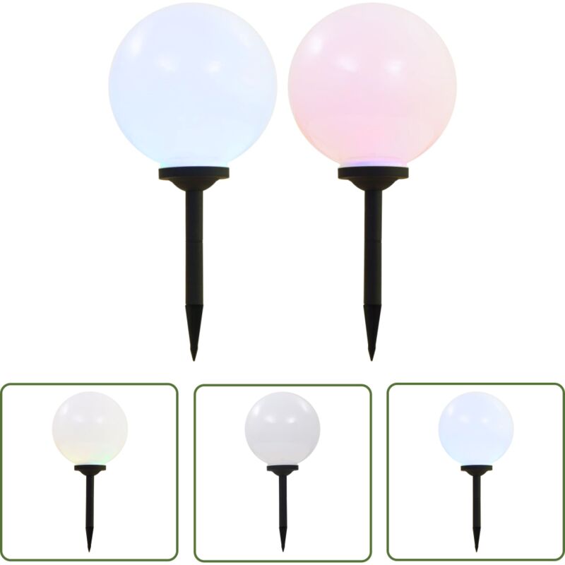 The Living Store Outdoor Solarleuchten 2 Stück LED Kugelförmig 30 cm RGB - Outdoor Beleuchtung - Solarleuchte - Gartenbeleuchtung - Kugellampe - Deko