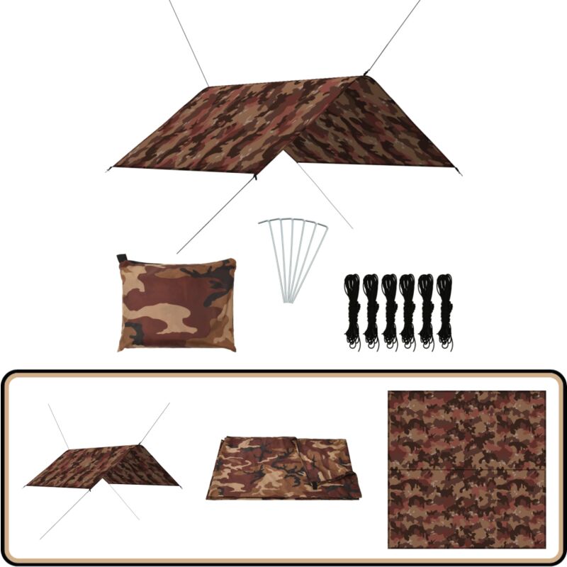Outdoor-Tarp 3x2,85 m Camouflage - Campingzelte - Outdoor-Planen - Regenschutz - Sonnenschutz - UV-Schutz