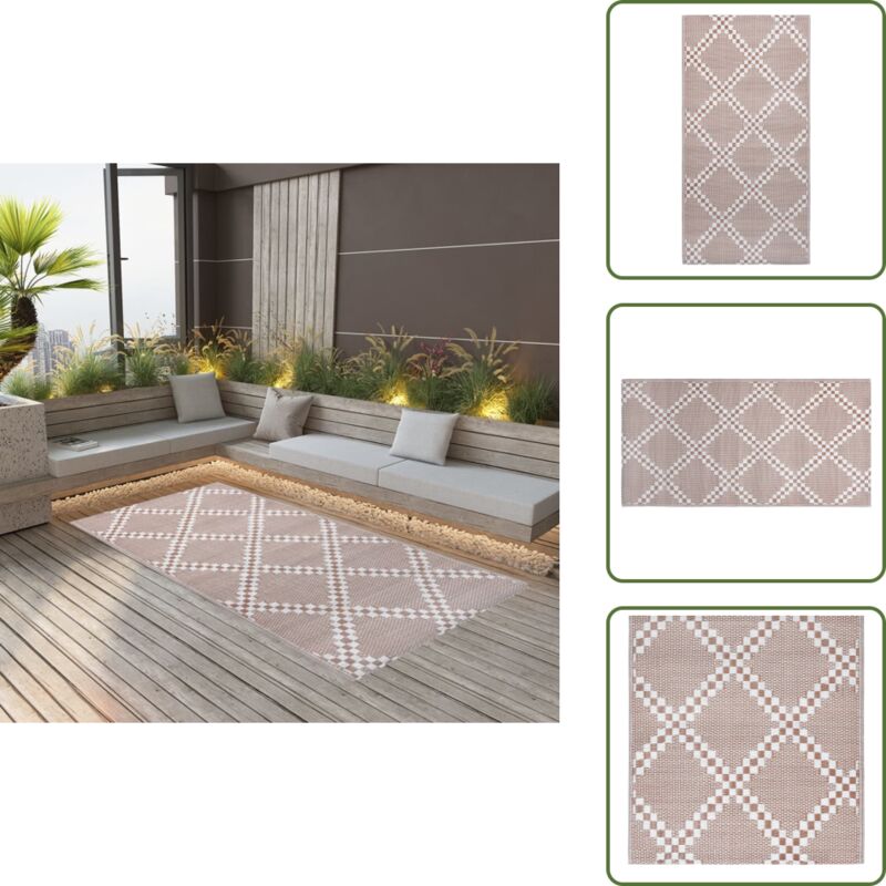 Outdoor-Teppich arakil Braun 120x180 cm pp - Außenbereich Dekoration - Balkon Teppich - Terrassen Teppich - Garten Teppich - Polypropylen Teppich