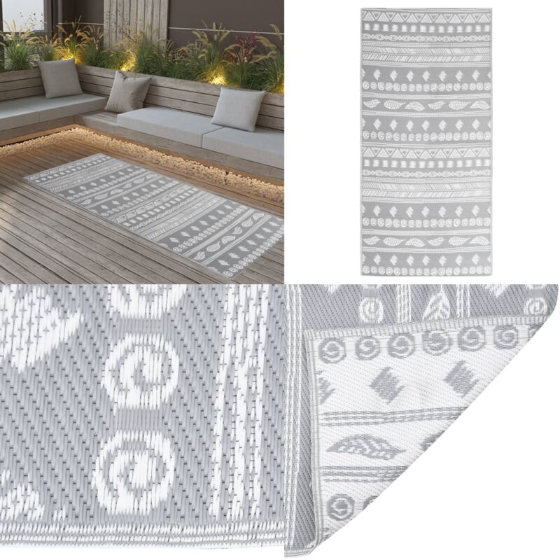 Vidaxl - Outdoor-Teppich arakil Grau 80x150 cm pp - Außenbereich Dekoration - Balkon Teppich - Terrassen Teppich - Garten Teppich - Polypropylen