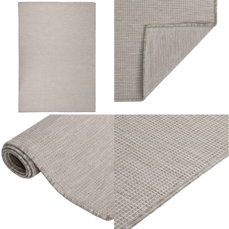 Vidaxl - Outdoor-Teppich Flachgewebe 160x230 cm Taupe - Outdoor-Teppich - Terrassen-Teppich - Balkonteppich - Flachgewebe-Teppich - PP-Teppich - Home