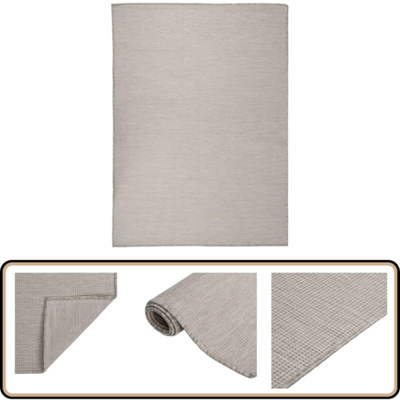 Vidaxl - Outdoor-Teppich Flachgewebe 200x280 cm Taupe - Outdoor-Teppich - Balkon-Teppich - Terrassen-Teppich - Flachgewebe-Teppich - Wetterfest