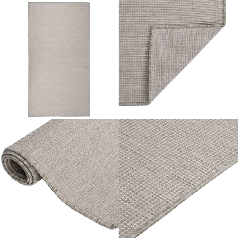Outdoor-Teppich Flachgewebe 80x150 cm Taupe - Outdoor-Teppich - Balkon-Teppich - Terrassen-Teppich - Flachgewebe-Teppich - Wetterfest - Home & Living