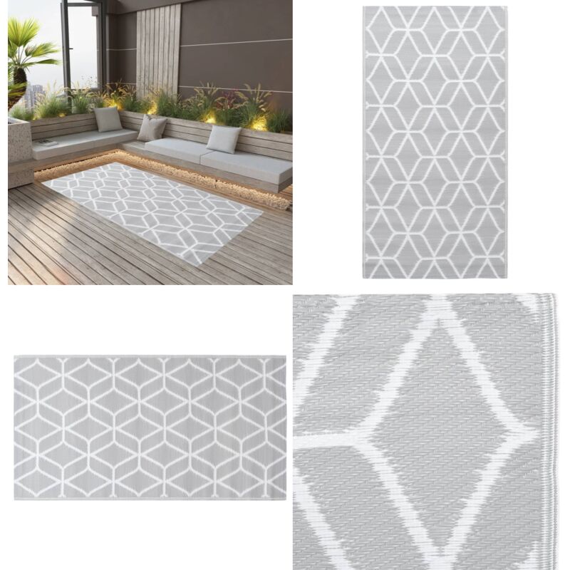 Vidaxl - Outdoor-Teppich arakil Grau 120x180 cm pp - Außenbereich Dekoration - Balkon Teppich - Terrassen Teppich - Garten Teppich - Pool Bereich