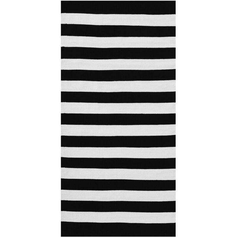 Outdoorteppich TAVAS Schwarz / Weiß 80 x 150 cm