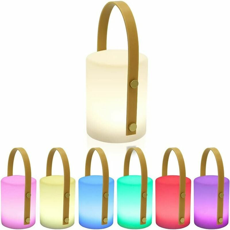 Outdoor Tischlampe Dimmbar rgb Tischlampe Kabellos 8 Farben Tragbare Tischlampe für Outdoor Garten Wohnzimmer Terrasse Indoor Laterne a
