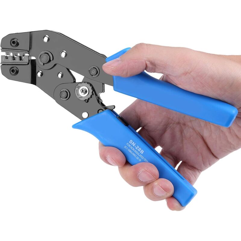 SN-28B Professionelles Crimp- und Schneidwerkzeug, Steckschlüssel-Ratschen-Drahtklemmen-Crimpwerkzeug für JST-SM und Dupont