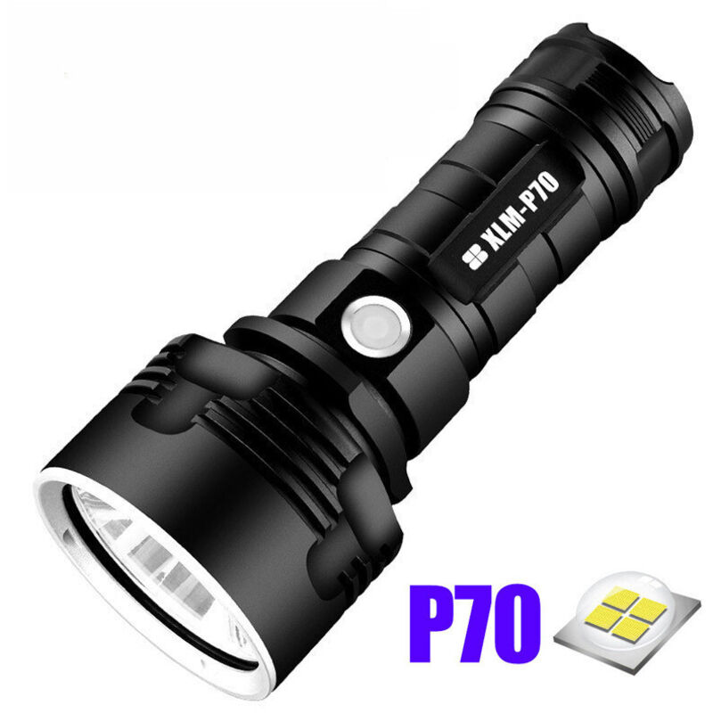 p70 Taschenlampe, 30000–100000 Lumen Hochleistungs-LED, ultrahelle, wasserdichte Taschenlampe, XLM-P70 50 W, leistungsstärkste Taschenlampe mit 3