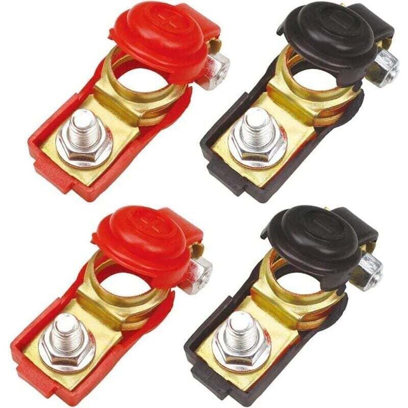 SNQ - Paar Autobatterie-Kabelklemmen, Batterie-Schnelltrennverbinder mit Kunststoffabdeckung für Auto, lkw, Transporter