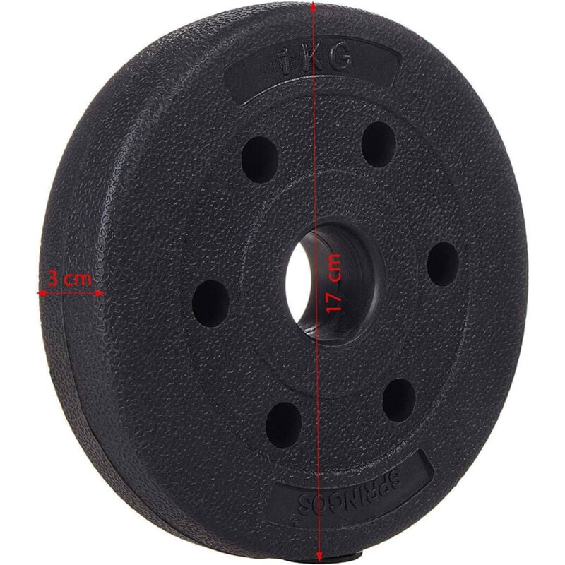 Trade Shop Traesio - Trade Shop - Paar -Scheiben Hantelgewichte für Discs für 1 kg Bodybuilding -Hanteln -