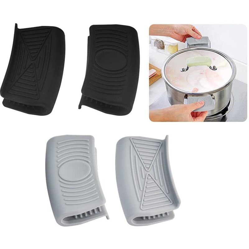 Paar Hitzeschutzgriffe, Topfgriffe, Silikon-Hitzeschutzgriffe, hitzeisolierende Schutzgriffe für Töpfe, Kasserollen, Pfannen und Töpfe