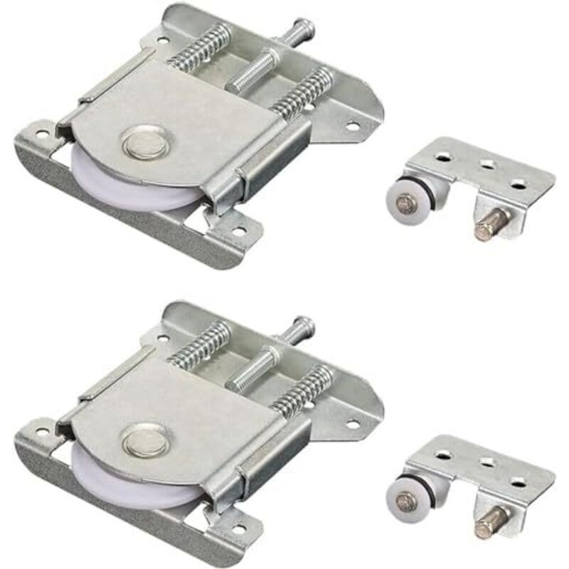 Paar Schiebetürrollen für Kleiderschränke, Schiebetürrollen, Schrankrollen, Möbelgleitrollen, für Schränke, Fenster, Schiebetüren (Silber)