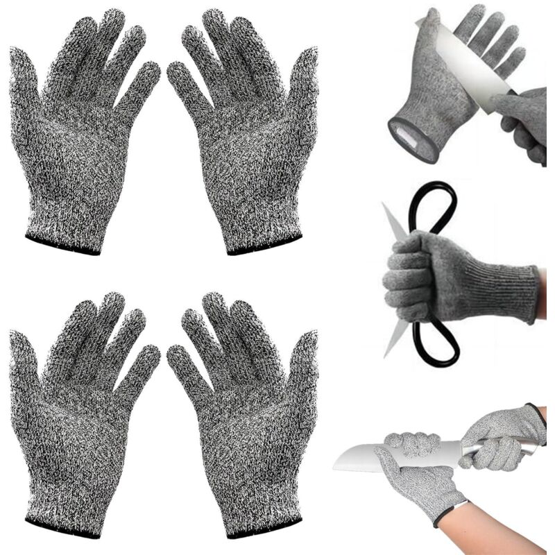 Paar schnittfeste Handschuhe, schnittfeste Handschuhe, Schutzklasse 5, schnittfeste Küchenhandschuhe, beidhändig tragbare schnittfeste Handschuhe,