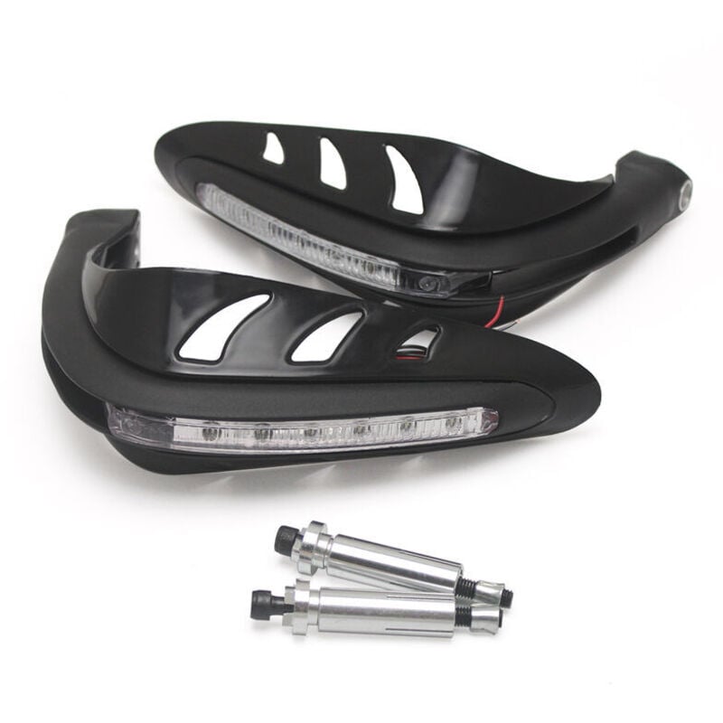 1 Paar Universal-Motorrad-Handschützer Motocross-Handschützer Ein Set Combo-Lenkerschutz mit LED-Blinkern - Schwarz