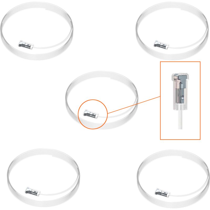 Pack de 5 fils perlon Twister 2 mm Cliq2Fix - Accessoire Cimaise Artiteq 300 cm