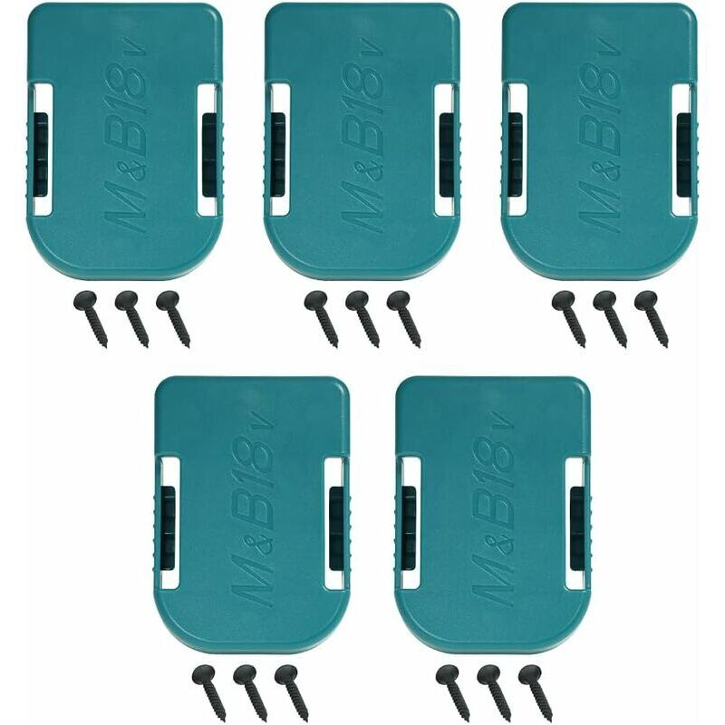 Pack de 5 Supports de Support de Batterie pour Makita également pour Bosch18V Couvercle de Batterie, Support de Support de Batterie pour Clip de