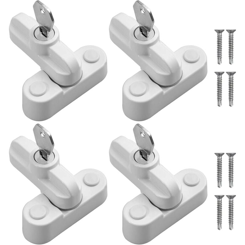 Pack Security Door Locks Zinc Alloy Durable Latches Blocks Handle with Fixing Screws Home Security for Doors and Windows