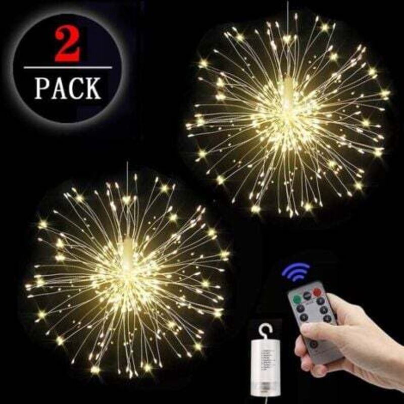 Packs Outdoor/Indoor Weihnachten Lichter Girlande Dekoration, LED Feuerwerk String Lichter mit