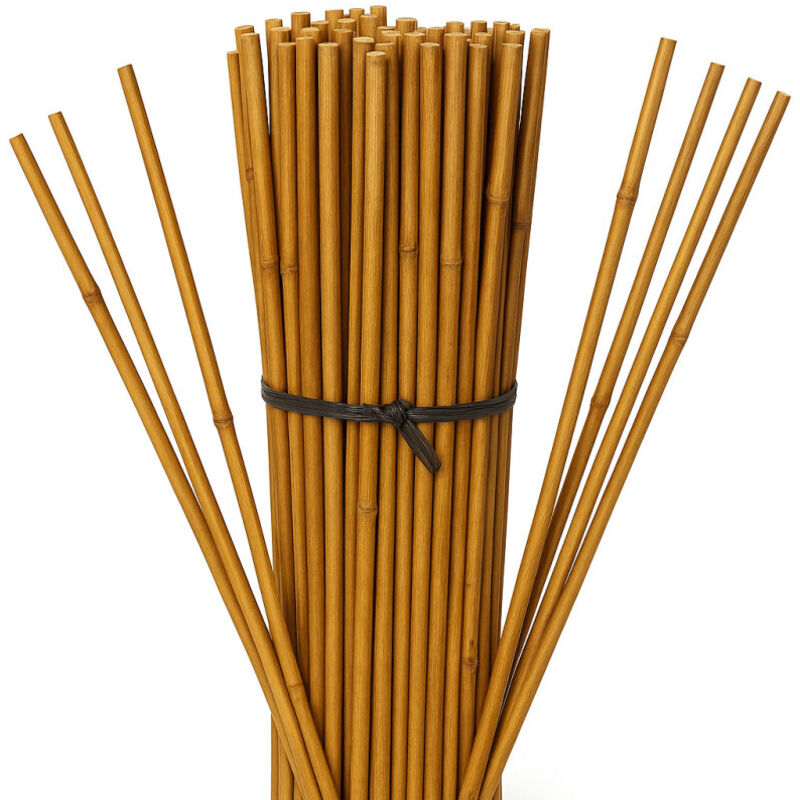 Suinga - 100 Stück Bambusstützen für Pflanzen 120 cm (8-10 mm) – Bambusstäbe, Stützen für Pflanzen, Gemüse, Tomaten, Bambusstäbe