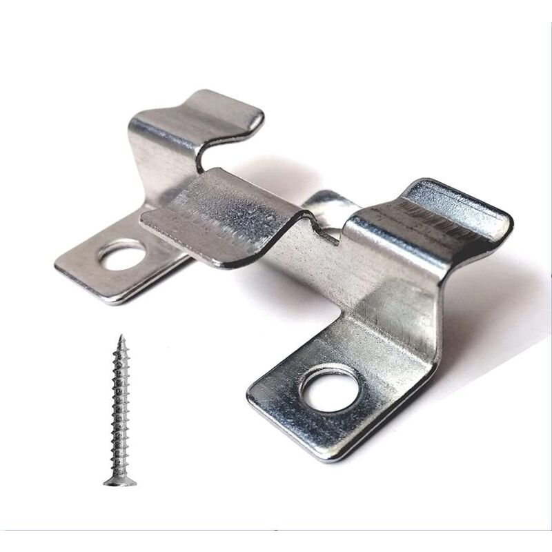 Packung mit 100 Befestigungsklammern für Terrassendielen aus Verbundwerkstoff mit Edelstahlschrauben (Höhe 1 cm)